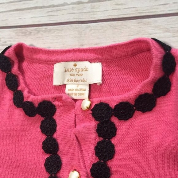 Kate Spade Lace Trim Cardigan Pink 2T - Picture 6 of 6